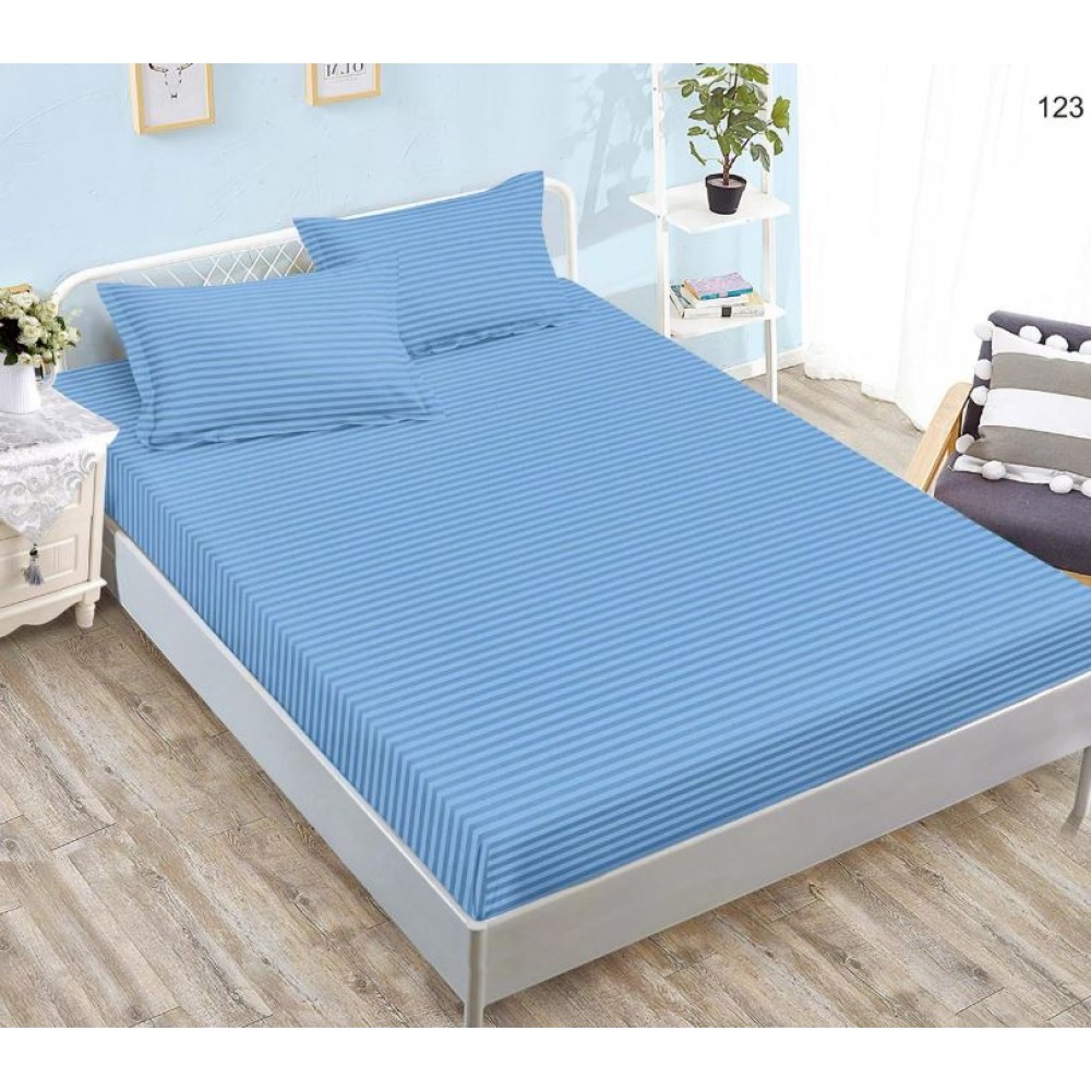 Husa de pat tip Damasc cu Elastic si 2 fete de perna, pat 2 persoane,180x200 cm+25cm, SH123