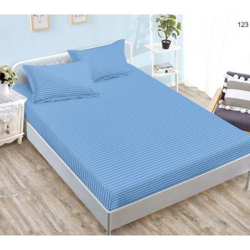 Husa de pat tip Damasc cu Elastic si 2 fete de perna, pat 2 persoane,180x200 cm+25cm, SH123