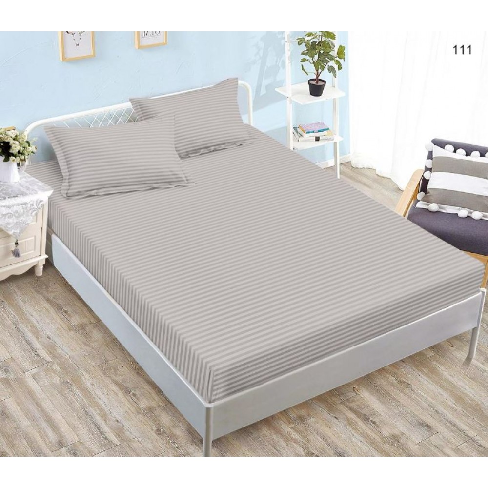 Husa de pat tip Damasc cu Elastic si 2 fete de perna, pat 2 persoane,180x200 cm+25cm, SH111