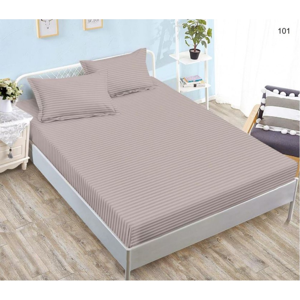 Husa de pat tip Damasc cu Elastic si 2 fete de perna, pat 2 persoane,180x200 cm+25cm, SH101