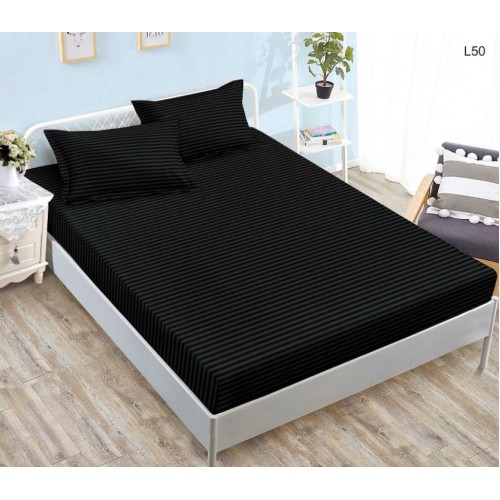 Husa de pat tip Damasc cu Elastic si 2 fete de perna, pat 2 persoane,180x200 cm+25cm, SH50