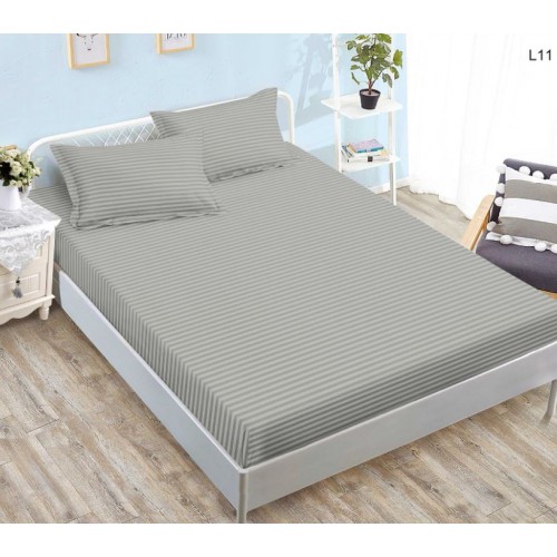 Husa de pat tip Damasc cu Elastic si 2 fete de perna, pat 2 persoane,180x200 cm+25cm, SH11