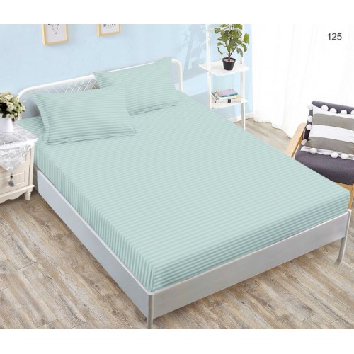 Husa de pat tip Damasc cu Elastic si 2 fete de perna, pat 2 persoane,180x200 cm+25cm, SH125