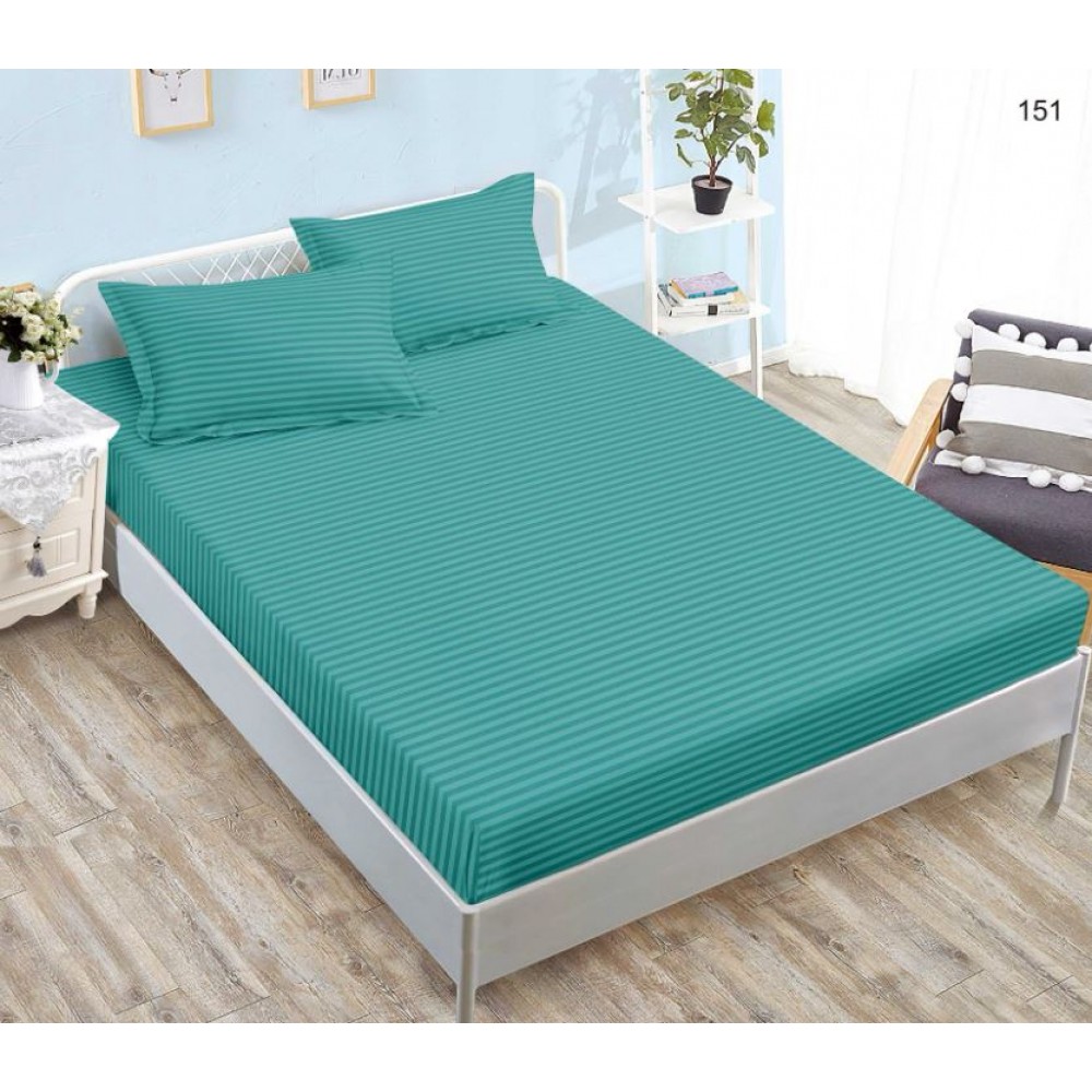 Husa de pat tip Damasc cu Elastic si 2 fete de perna, pat 2 persoane,180x200 cm+25cm, SH151