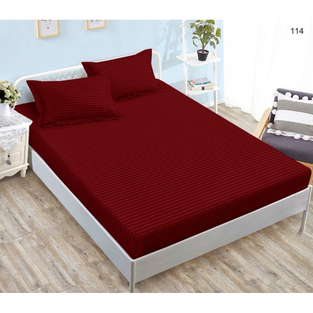 Husa de pat tip Damasc cu Elastic si 2 fete de perna, pat 2 persoane,180x200 cm+25cm, SH114