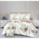 Set Lenjerie Eleganta pentru pat dublu din Bumbac Finet compus din 8 piese, Cearceaf de pat 220x240cm, SNH19
