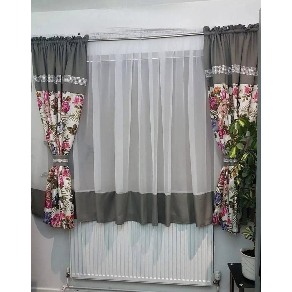 Set unic de perdele Plus draperii decorative pentru sufragerie dormitor, 4 Metri Pe 160cm, PRD-45