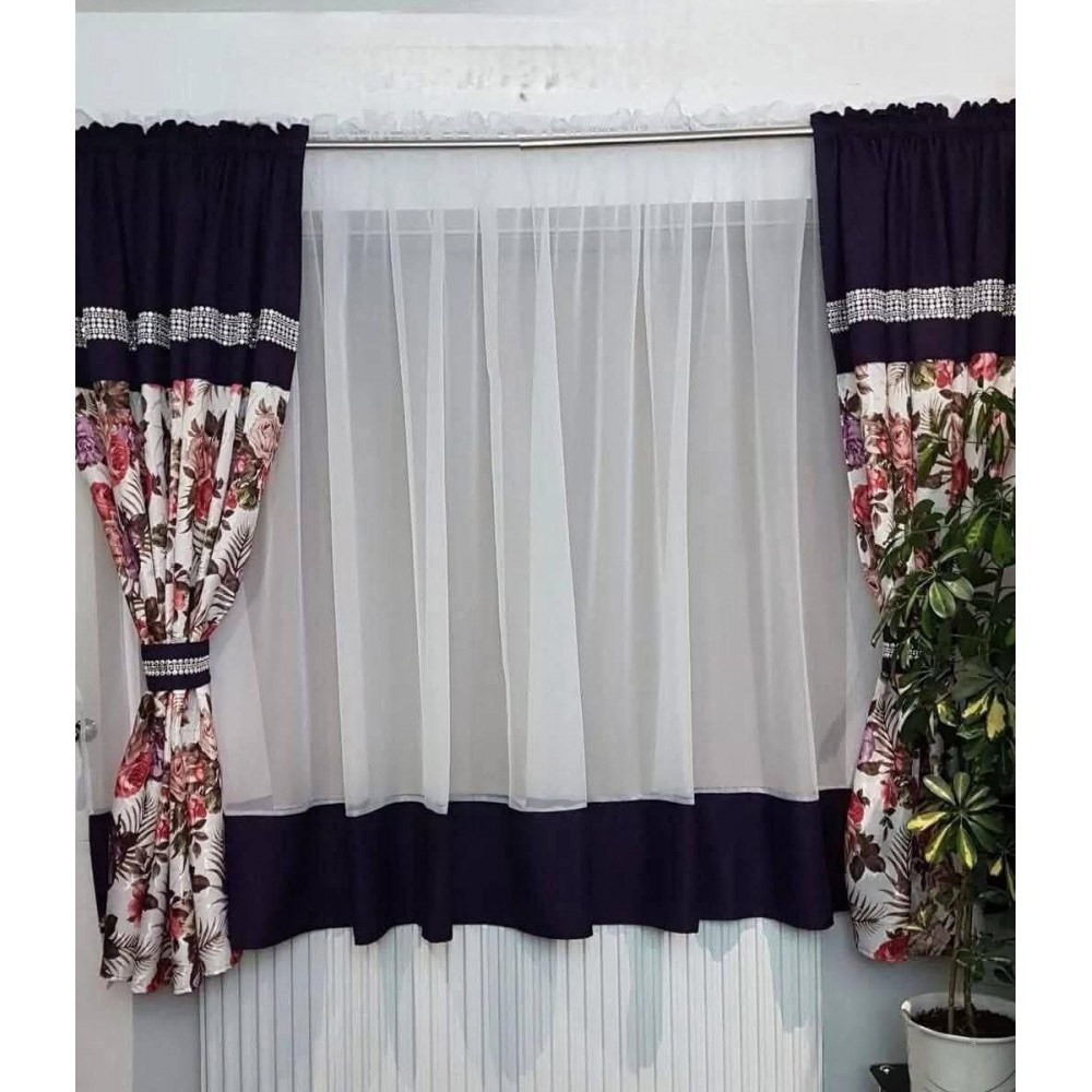 Set unic de perdele Plus draperii decorative pentru sufragerie dormitor, 4 Metri Pe 160cm, PRD-46