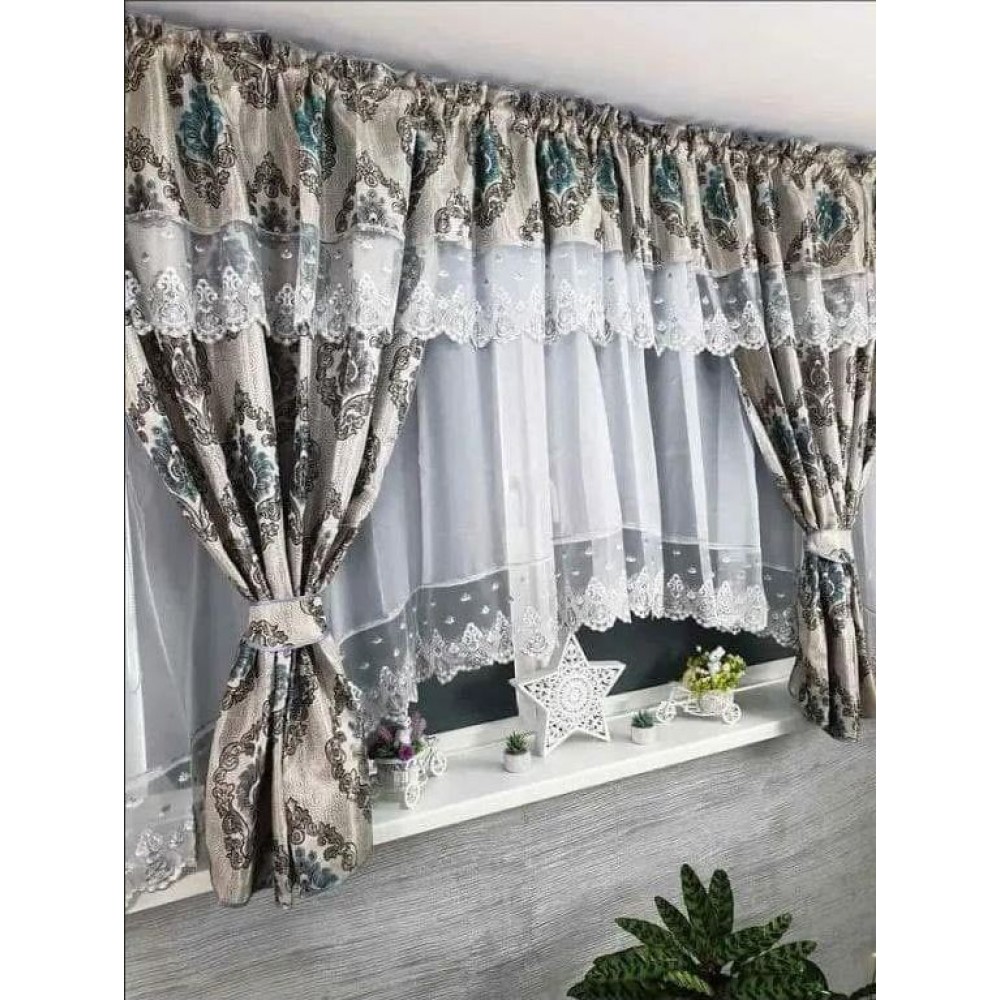 Set unic de perdele Plus draperii decorative pentru sufragerie dormitor, 4 Metri Pe 160cm, PRD-49