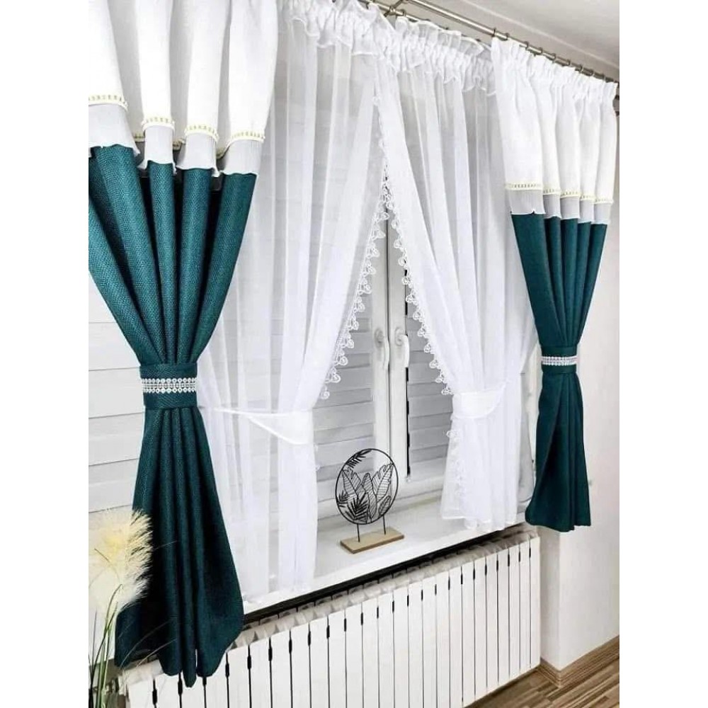 Set unic de perdele Plus draperii decorative pentru sufragerie dormitor, 4 Metri Pe 160cm, PRD-55