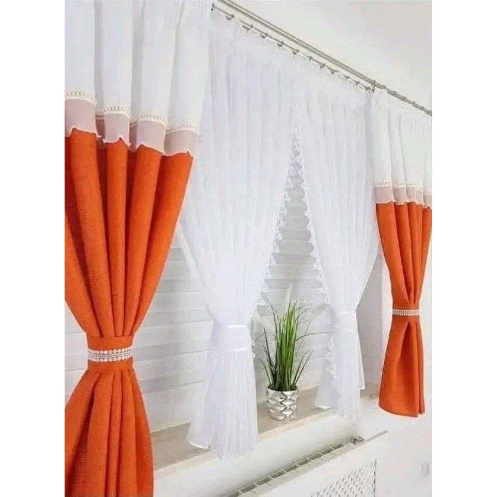 Set unic de perdele Plus draperii decorative pentru sufragerie dormitor, 4 Metri Pe 160cm, PRD-56