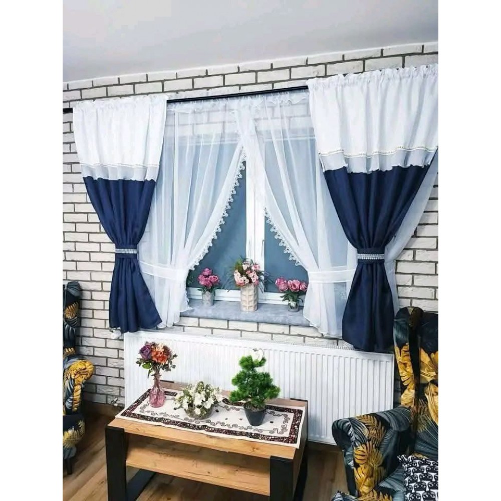 Set unic de perdele Plus draperii decorative pentru sufragerie dormitor, 4 Metri Pe 160cm, PRD-58