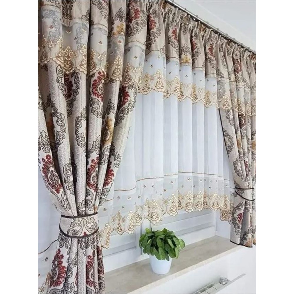 Set unic de perdele Plus draperii decorative pentru sufragerie dormitor, 4 Metri Pe 160cm, PRD-59
