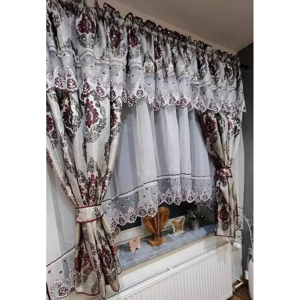 Set unic de perdele Plus draperii decorative pentru sufragerie dormitor, 4 Metri Pe 160cm, PRD-61