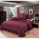 Cuvertura pentru pat de 2 persoane, 3 piese, Catifea cu volanase, 230x250+20cm, CF-7