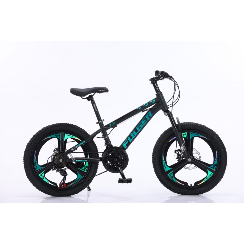 Bicicleta FULGER, cu 3 Spite, 20 inch, pentru copii 6-12ani, Multiple Viteze, Verde, 20 T3 Bicicleta FULGER, cu 3 Spite, 20 inch, pentru copii 6-12ani, Multiple Viteze, Verde, 20 T3