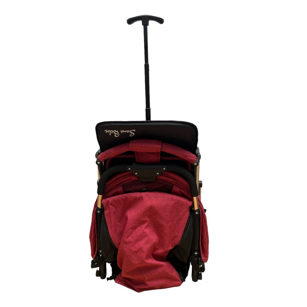 Carucior sport cu pliere compacta tip troller, cu suspensii, usor de manevrat si depozitat, 6-36 luni, 661-ROSU
