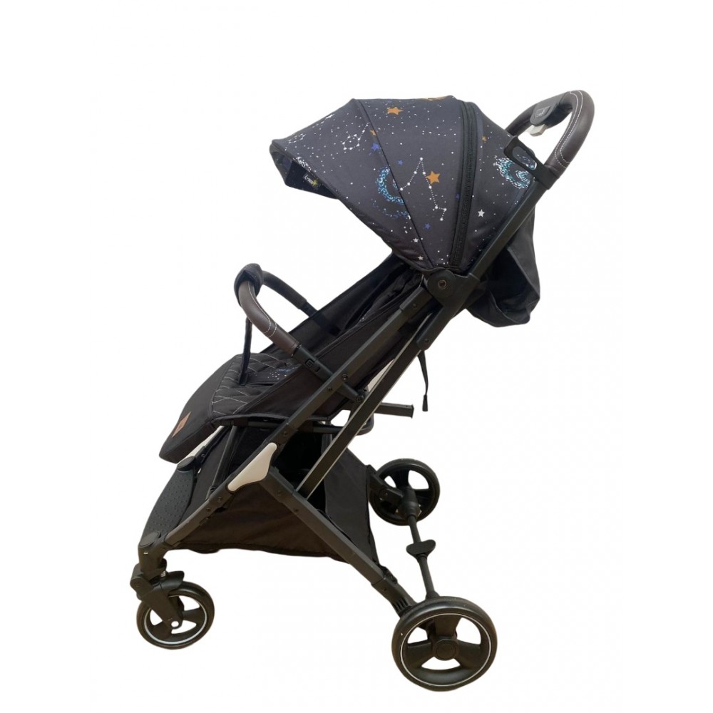 Carucior sport pliabil tip troller,cu husa pentru picioare pentru copii, cu pozitie de somn, 608S-NEGRU