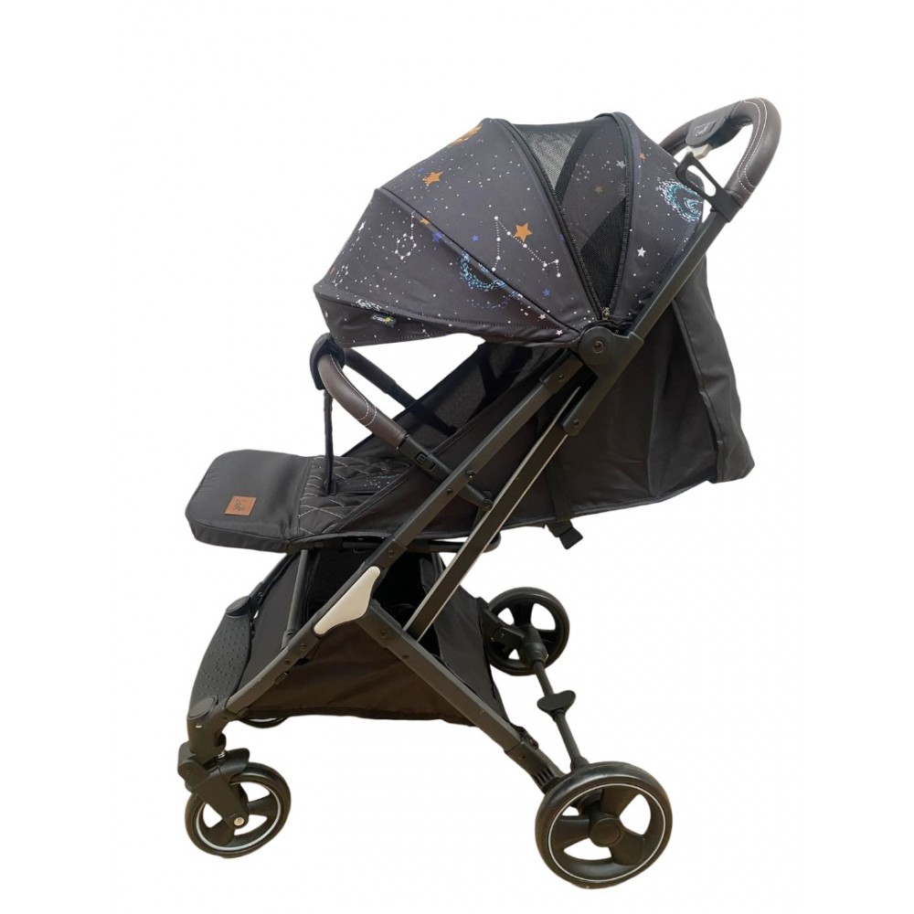 Carucior sport pliabil tip troller,cu husa pentru picioare pentru copii, cu pozitie de somn, 608S-NEGRU