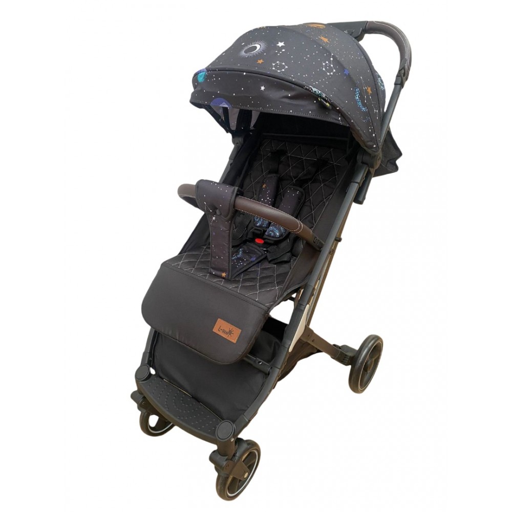 Carucior sport pliabil tip troller,cu husa pentru picioare pentru copii, cu pozitie de somn, 608S-NEGRU