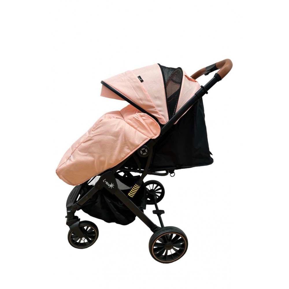 Carucior sport cu maner reversibil si husa, 6-36 luni, suspensii pe cadru, pliabil si troler, C1-ROZ