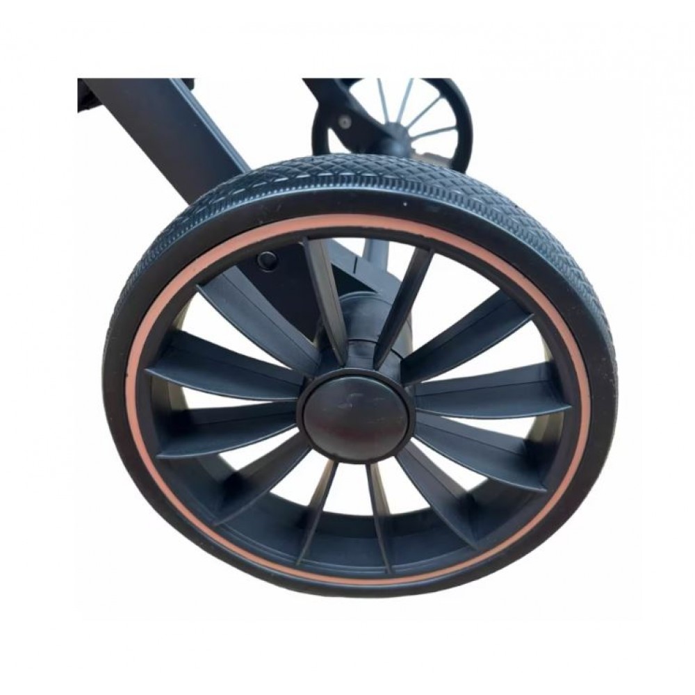 Carucior sport cu maner reversibil si husa, 6-36 luni, suspensii pe cadru, pliabil si troler, C1-ROZ