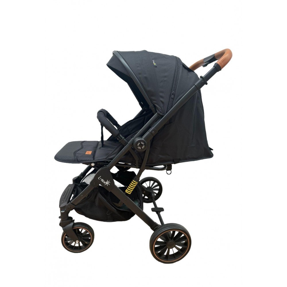 Carucior sport cu maner reversibil si husa, 6-36 luni, suspensii pe cadru, pliabil si troler, C1-NEGRU
