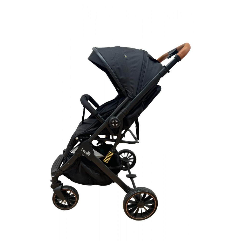 Carucior sport cu maner reversibil si husa, 6-36 luni, suspensii pe cadru, pliabil si troler, C1-NEGRU
