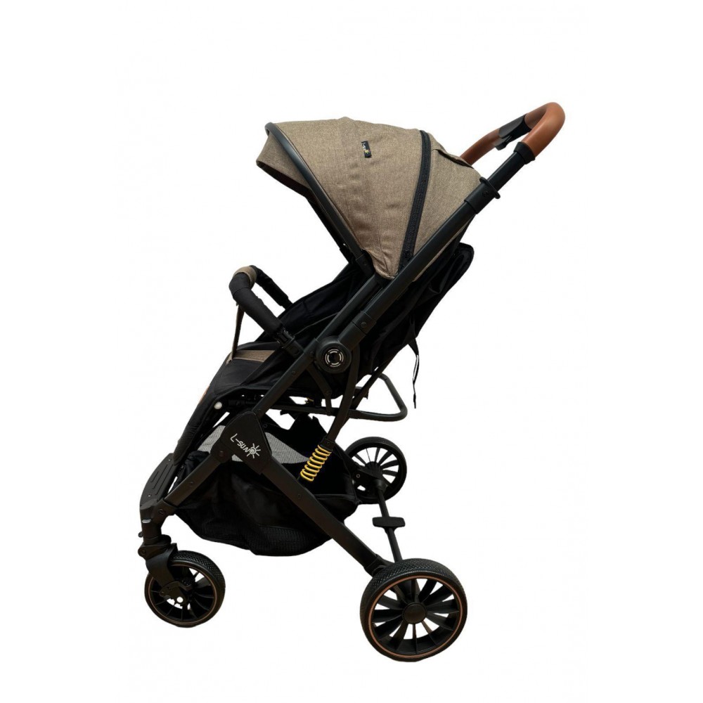Carucior sport cu maner reversibil si husa, 6-36 luni, suspensii pe cadru, pliabil si troler, C1-CREM