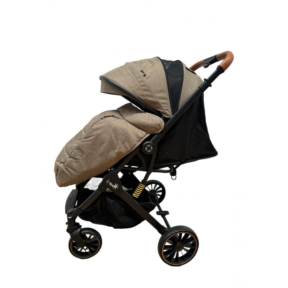 Carucior sport cu maner reversibil si husa, 6-36 luni, suspensii pe cadru, pliabil si troler, C1-CREM