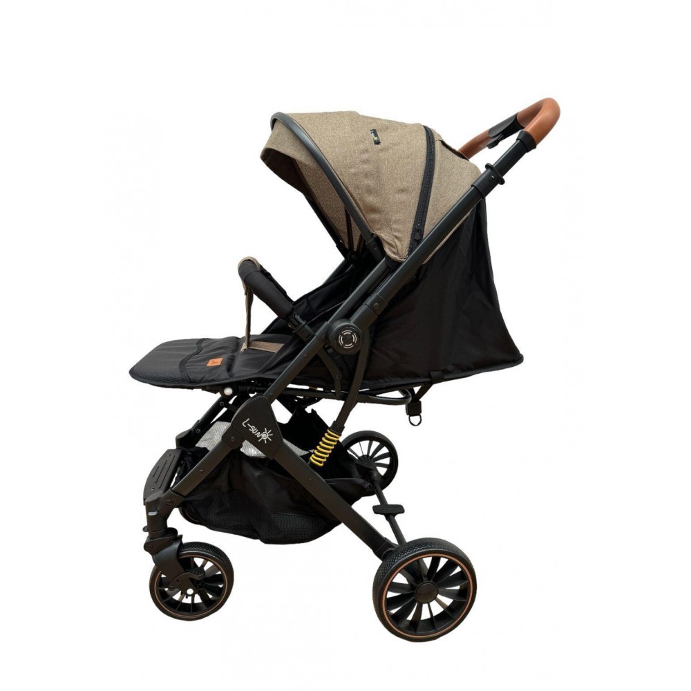 Carucior sport cu maner reversibil si husa, 6-36 luni, suspensii pe cadru, pliabil si troler, C1-CREM