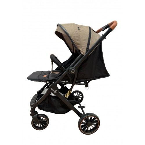 Carucior sport cu maner reversibil si husa, 6-36 luni, suspensii pe cadru, pliabil si troler, C1-CREM