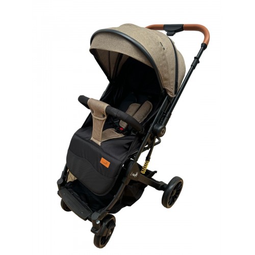 Carucior sport cu maner reversibil si husa, 6-36 luni, suspensii pe cadru, pliabil si troler, C1-CREM
