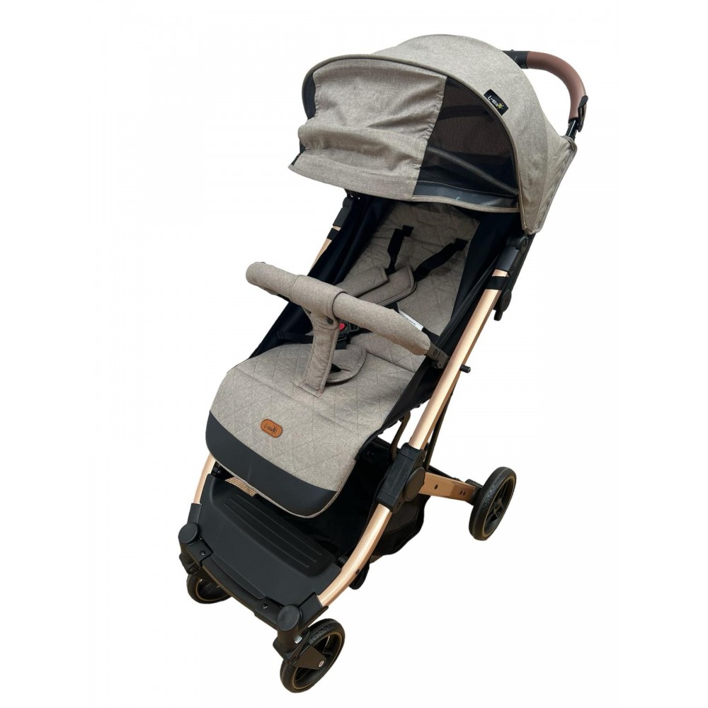 Carucior Sport Compact si Pliabil cu sistem Tip Troller, 6-36 luni, 7,5 kg, cu pliere compacta pentru avion, C9-Crem