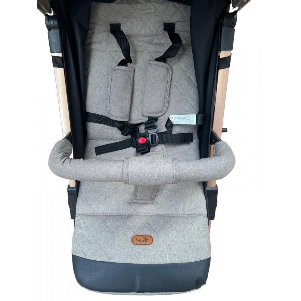 Carucior Sport Compact si Pliabil cu sistem Tip Troller, 6-36 luni, 7,5 kg, cu pliere compacta pentru avion, C9-Crem