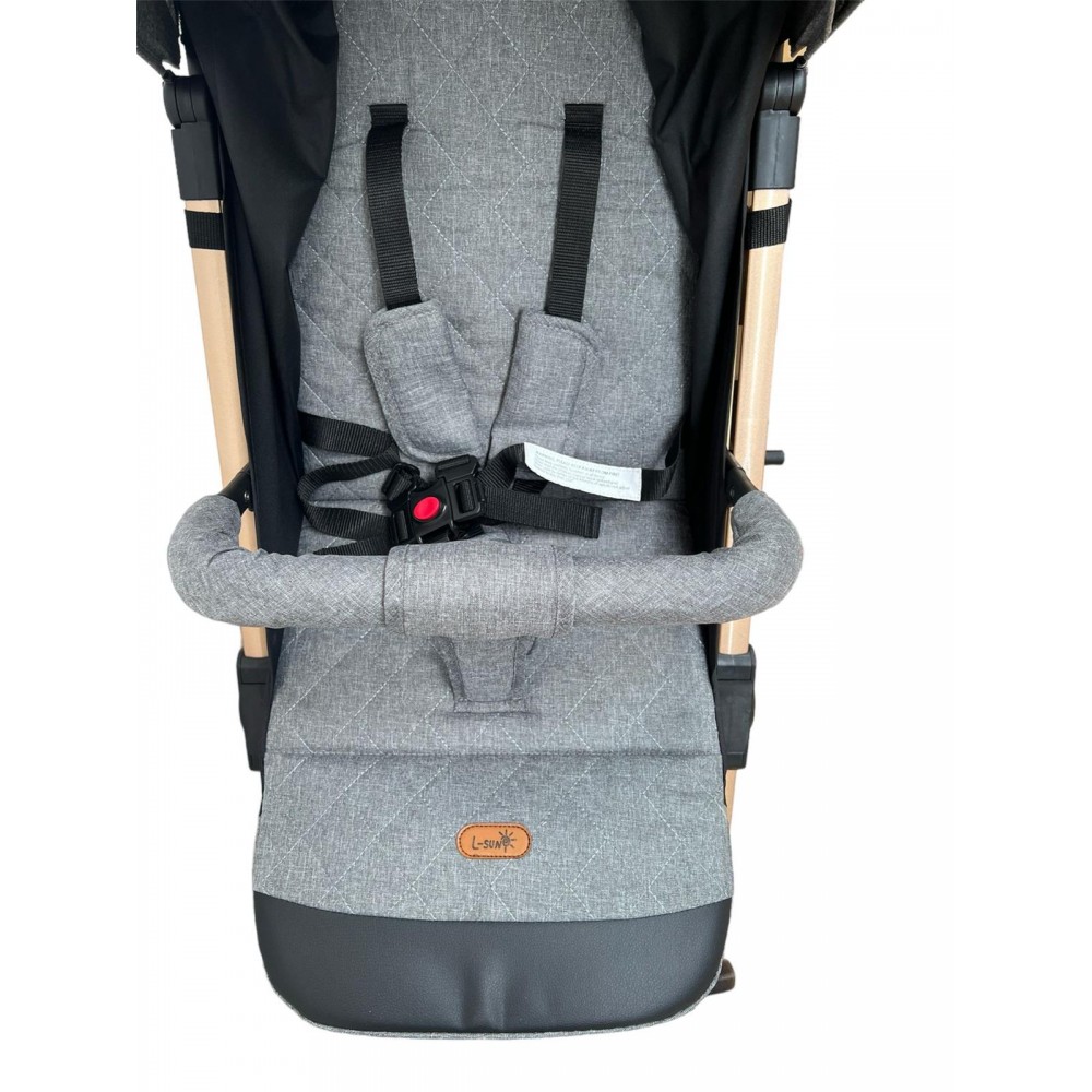 Carucior Sport Compact si Pliabil cu sistem Tip Troller, 6-36 luni, 7,5 kg, cu pliere compacta pentru avion, C9-Gri
