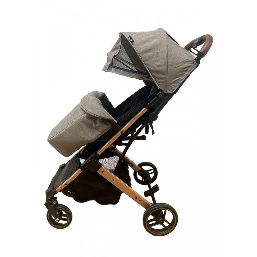 Carucior Sport Compact si Pliabil cu sistem Tip Troller, 6-36 luni, 7,5 kg, cu pliere compacta pentru avion, C9-Crem