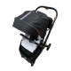 Carucior pliabil, 2 in 1, reversibil, geanta scutece, 6-36 luni, transformabil din landou in parte sport, Colectie Lux, C7-Negru