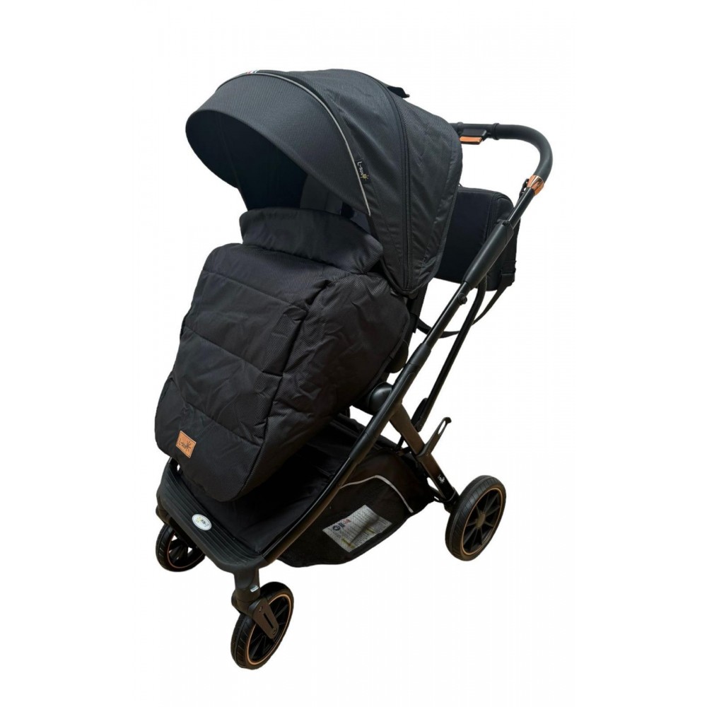 Carucior pliabil, 2 in 1, reversibil, geanta scutece, 6-36 luni, transformabil din landou in parte sport, Colectie Lux, C7-Negru