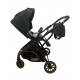Carucior pliabil, 2 in 1, reversibil, geanta scutece, 6-36 luni, transformabil din landou in parte sport, Colectie Lux, C7-Negru Stars
