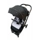 Carucior pliabil, 2 in 1, reversibil, geanta scutece, 6-36 luni, transformabil din landou in parte sport, Colectie Lux, C7-Negru Stars