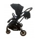 Carucior pliabil, 2 in 1, reversibil, geanta scutece, 6-36 luni, transformabil din landou in parte sport, Colectie Lux, C7-Negru Stars
