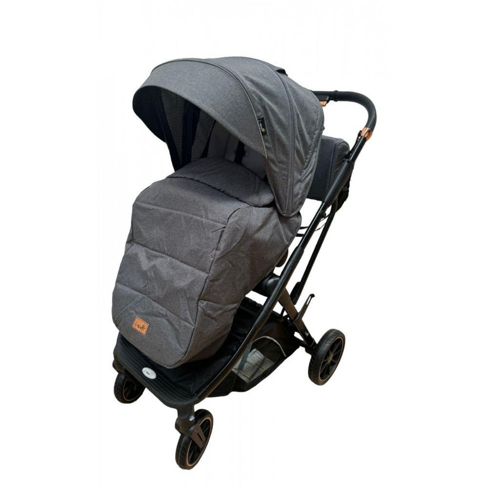 Carucior pliabil, 2 in 1, reversibil, geanta scutece, 6-36 luni, transformabil din landou in parte sport, Colectie Lux, C7-Gri