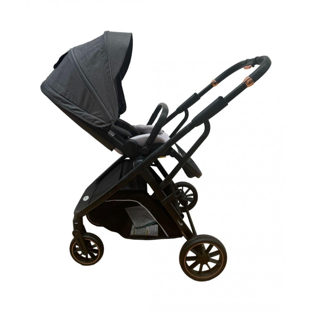 Carucior pliabil, 2 in 1, reversibil, geanta scutece, 6-36 luni, transformabil din landou in parte sport, Colectie Lux, C7-Gri