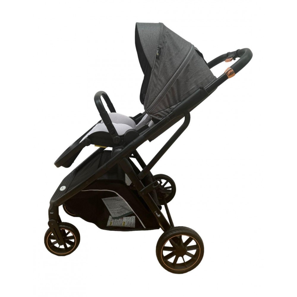 Carucior pliabil, 2 in 1, reversibil, geanta scutece, 6-36 luni, transformabil din landou in parte sport, Colectie Lux, C7-Gri