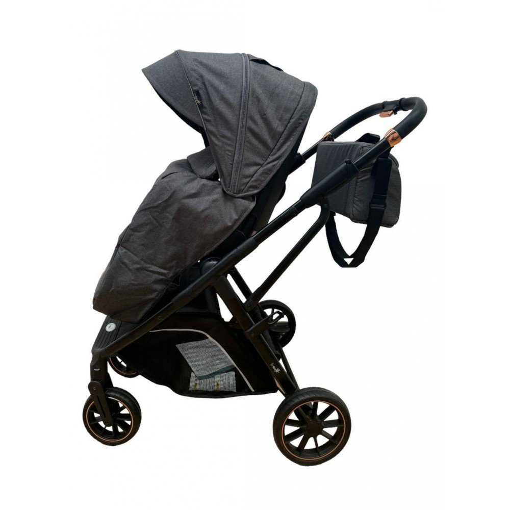 Carucior pliabil, 2 in 1, reversibil, geanta scutece, 6-36 luni, transformabil din landou in parte sport, Colectie Lux, C7-Gri
