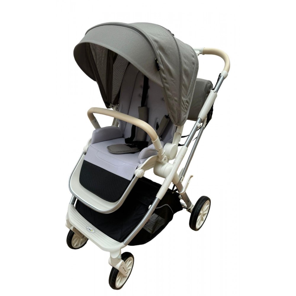 Carucior pliabil, 2 in 1, reversibil, geanta scutece, 6-36 luni, transformabil din landou in parte sport, Colectie Lux, C7-Verde