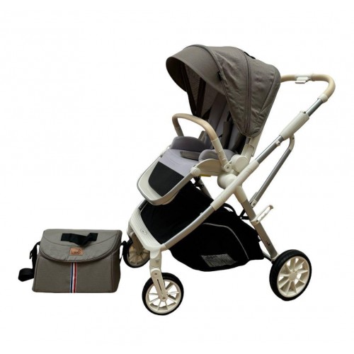 Carucior pliabil, 2 in 1, reversibil, geanta scutece, 6-36 luni, transformabil din landou in parte sport, Colectie Lux, C7-Verde