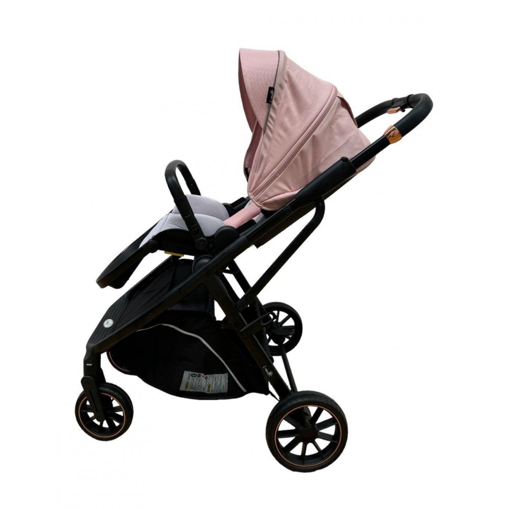 Carucior pliabil, 2 in 1, reversibil, geanta scutece, 6-36 luni, transformabil din landou in parte sport, Colectie Lux, C7-Roz