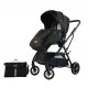 Carucior pliabil, 2 in 1, reversibil, geanta scutece, 6-36 luni, transformabil din landou in parte sport, Colectie Lux, C7-Negru Stars
